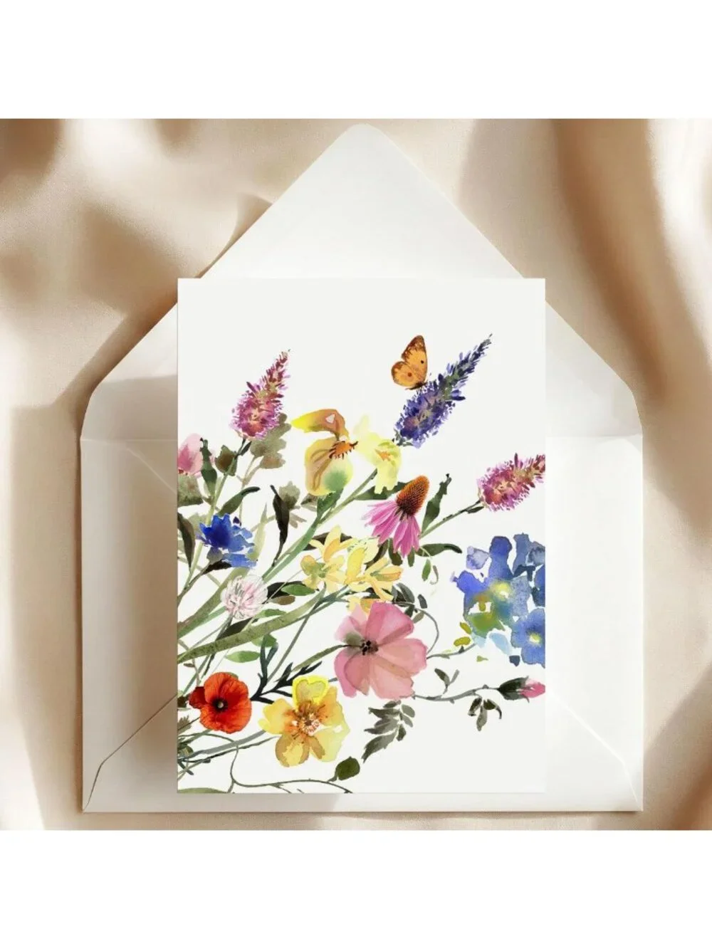 Set of 10 All Occasion 5x7 Blank Note Cards with Envelopes - Watercolor